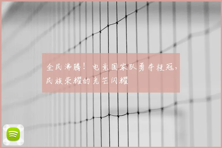 全民沸腾！电竞国家队勇夺桂冠，民族荣耀的光芒闪耀