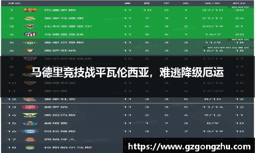 马德里竞技战平瓦伦西亚，难逃降级厄运